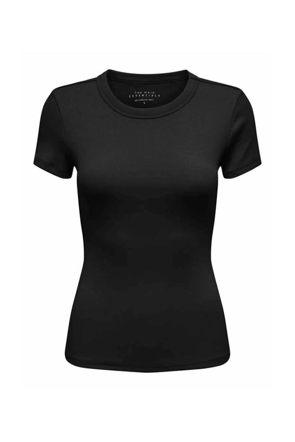 Only ONLEASY S/S O-NECK TOP BOX JRS Siyah Kadın T-Shirt