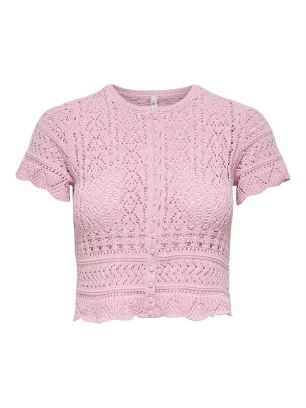 Only ONLELKE LIFE SS PEARL CARDIGAN CC KNT Pembe Kadın Hırka