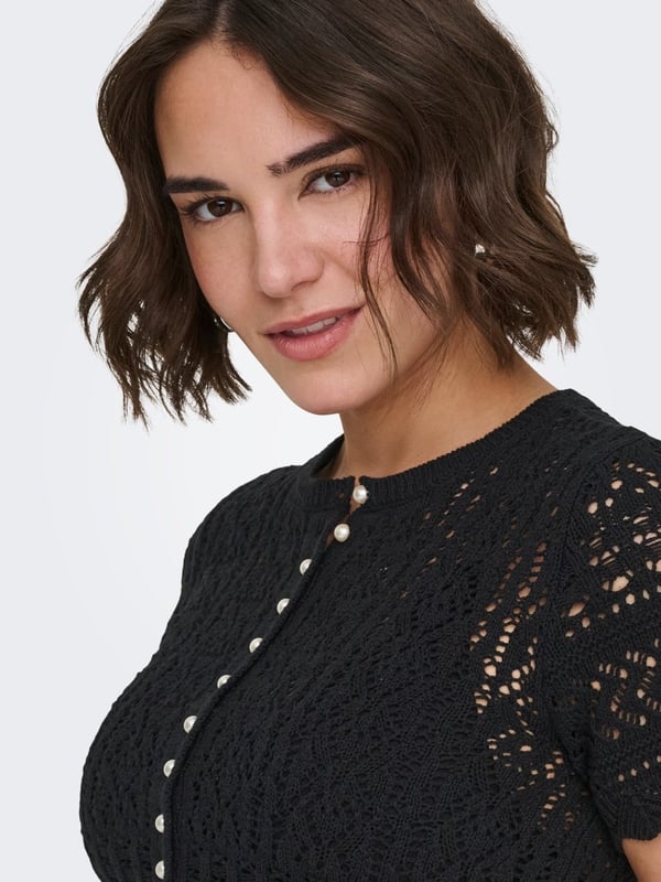 Only ONLELKE LIFE SS PEARL CARDIGAN CC KNT Siyah Kadın Hırka
