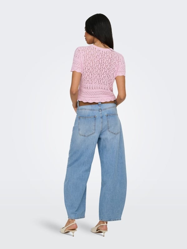 Only ONLELKE LIFE SS PEARL CARDIGAN CC KNT Pembe Kadın Hırka