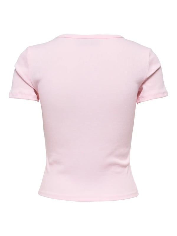 Only ONLELVA JUNE EMB S/S TEE JRS NOOS Pembe Kadın T-Shirt
