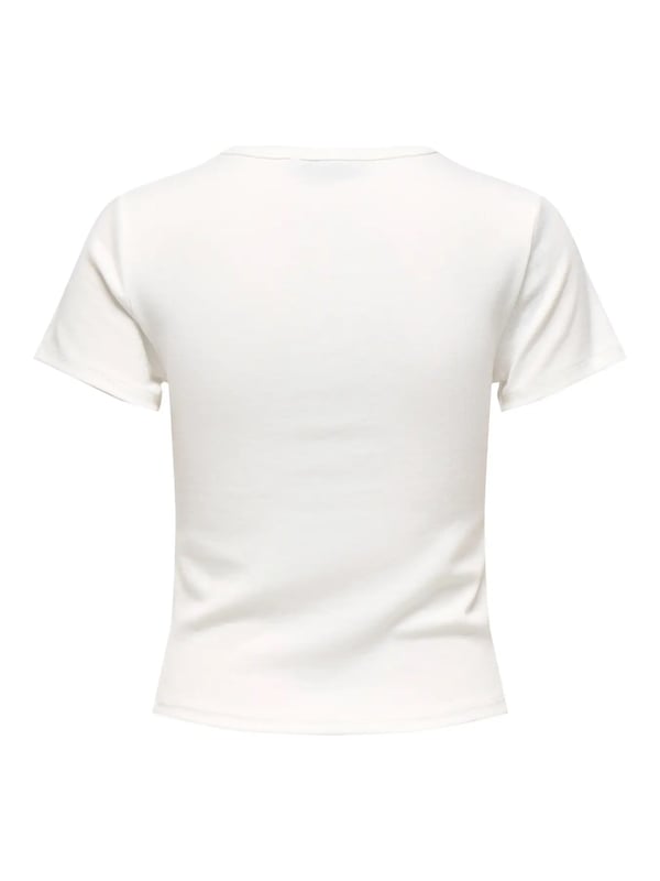 Only ONLELVA JUNE EMB S/S TEE JRS NOOS Beyaz Kadın T-Shirt