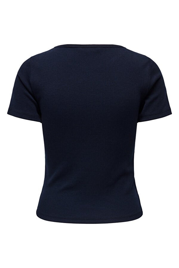 Only ONLELVA JUNE EMB S/S TEE JRS NOOS Lacivert Kadın T-Shirt