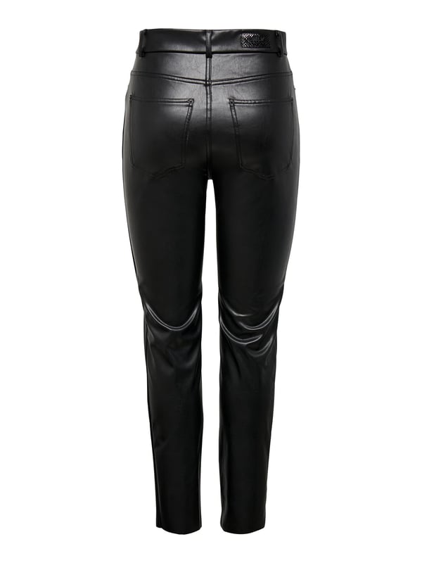 Only ONLEMILY HW ST ANK FAUX LEATHER PNT NOOS Siyah Kadın Pantolon