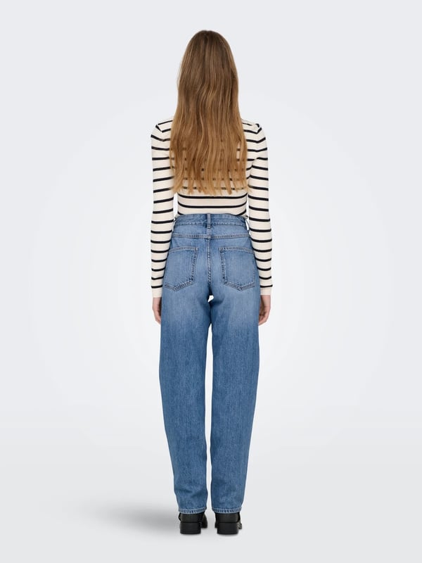 Only ONLEMILY HW STR ANK ONLLUMI MW MOM STRAIGHT DDNM NAS027 NOOS Denim Kadın Kot Pantolon