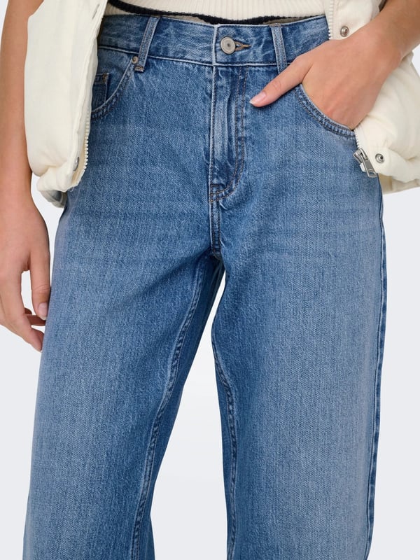 Only ONLEMILY HW STR ANK ONLLUMI MW MOM STRAIGHT DDNM NAS027 NOOS Denim Kadın Kot Pantolon