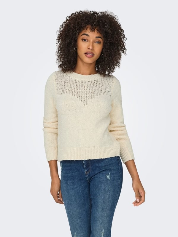 Only ONLEMIRA L/S O-NECK KNT Bej Kadın Kazak