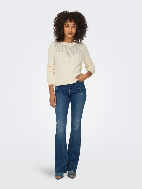 Only ONLEMIRA L/S O-NECK KNT Bej Kadın Kazak