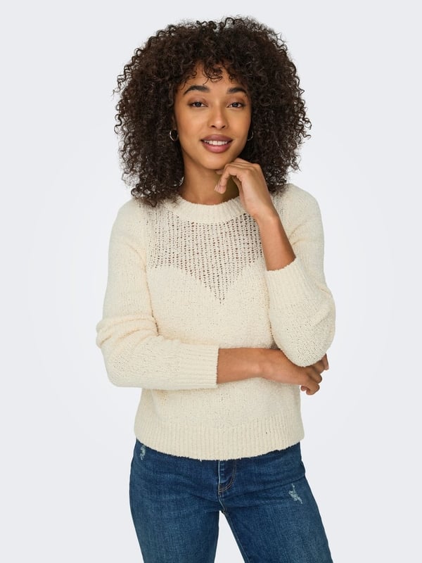 Only ONLEMIRA L/S O-NECK KNT Bej Kadın Kazak