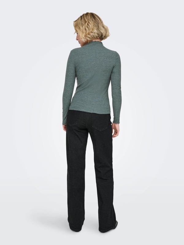 Only ONLEMMA L/S HIGH NECK TOP NOOS JRS Yeşil Kadın T-Shirt