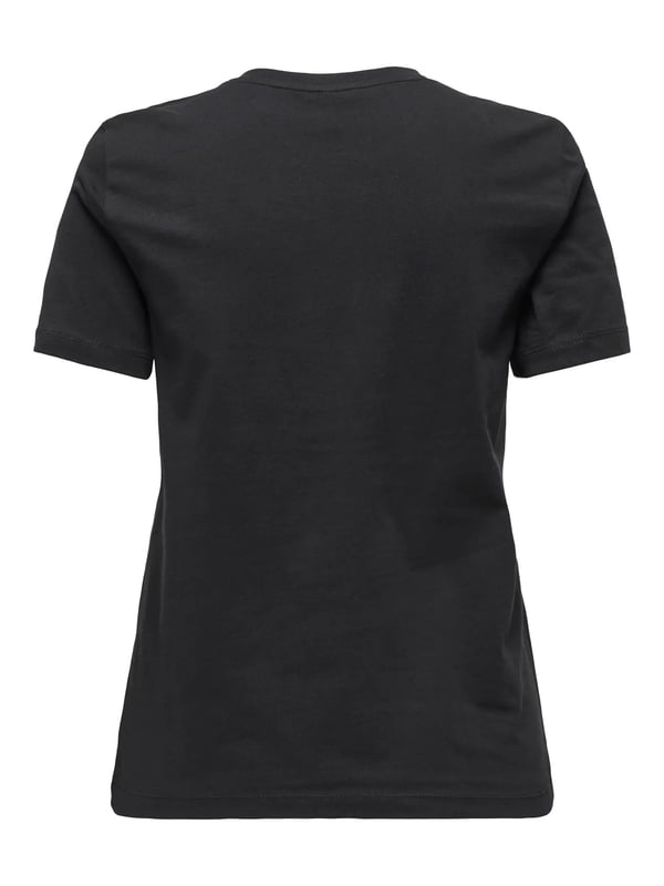 Only ONLENJA S/S O-NECK POCKET TOP JRS Siyah Kadın T-Shirt