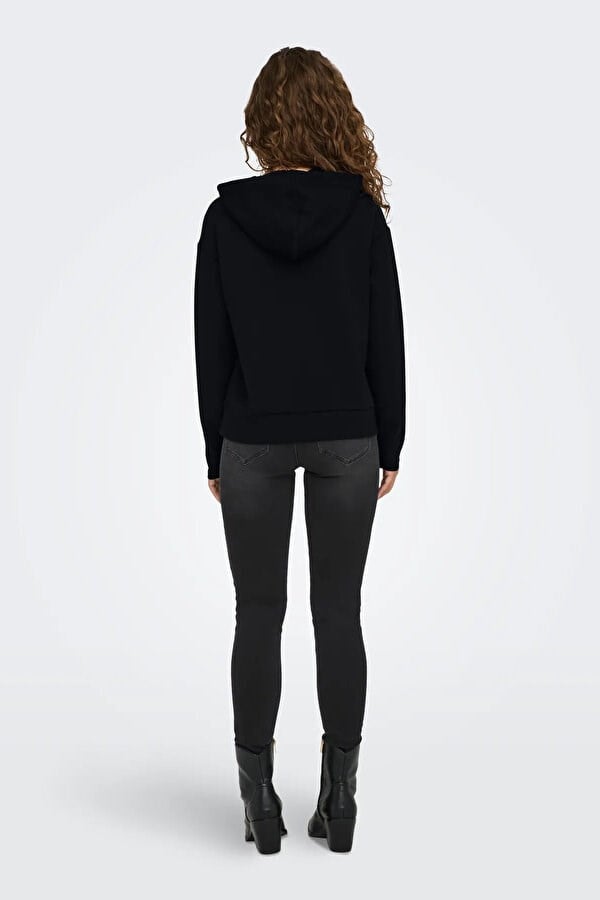 Only ONLFANCY L/S HOOD STRING SWT Siyah Kadın Sweatshirt