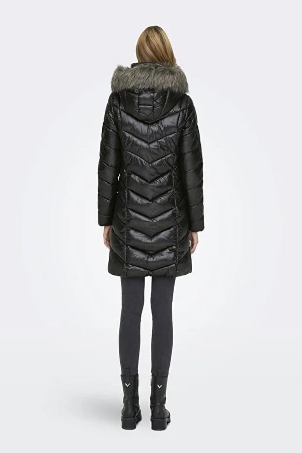 Only ONLFEVER PUFFER COAT LIFE CC OTW Siyah Kadın Mont