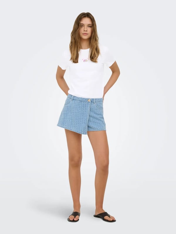 Only ONLFOODIE REG S/S TOP BOX JRS Beyaz Kadın T-Shirt