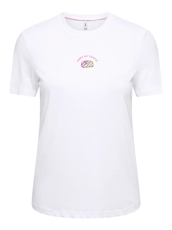 Only ONLFOODIE REG S/S TOP BOX JRS Beyaz Kadın T-Shirt