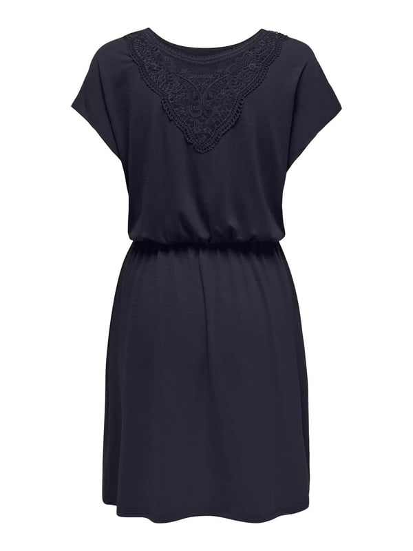 Only ONLFREDA BATSLEEVE O-NECK MIX DRESS JRS Lacivert Kadın Elbise