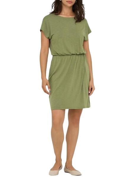 Only ONLFREDA BATSLEEVE O-NECK MIX DRESS JRS Haki Kadın Elbise