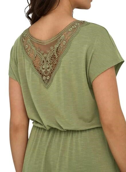Only ONLFREDA BATSLEEVE O-NECK MIX DRESS JRS Haki Kadın Elbise