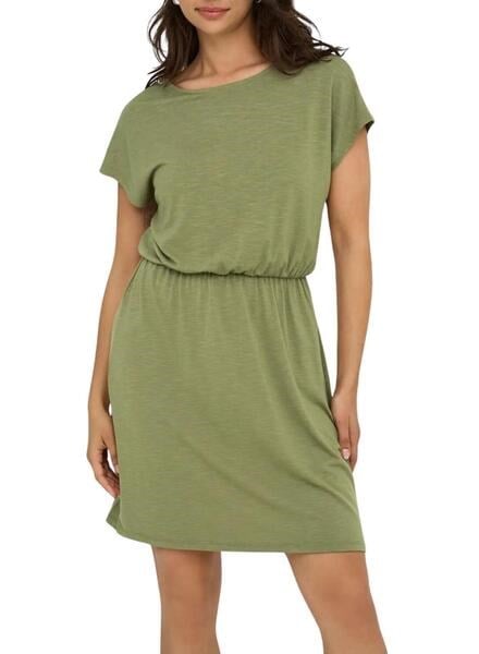 Only ONLFREDA BATSLEEVE O-NECK MIX DRESS JRS Haki Kadın Elbise