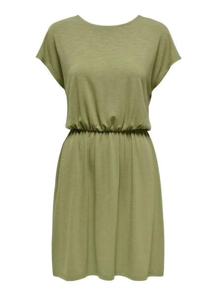 Only ONLFREDA BATSLEEVE O-NECK MIX DRESS JRS Haki Kadın Elbise