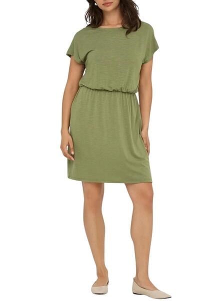Only ONLFREDA BATSLEEVE O-NECK MIX DRESS JRS Haki Kadın Elbise