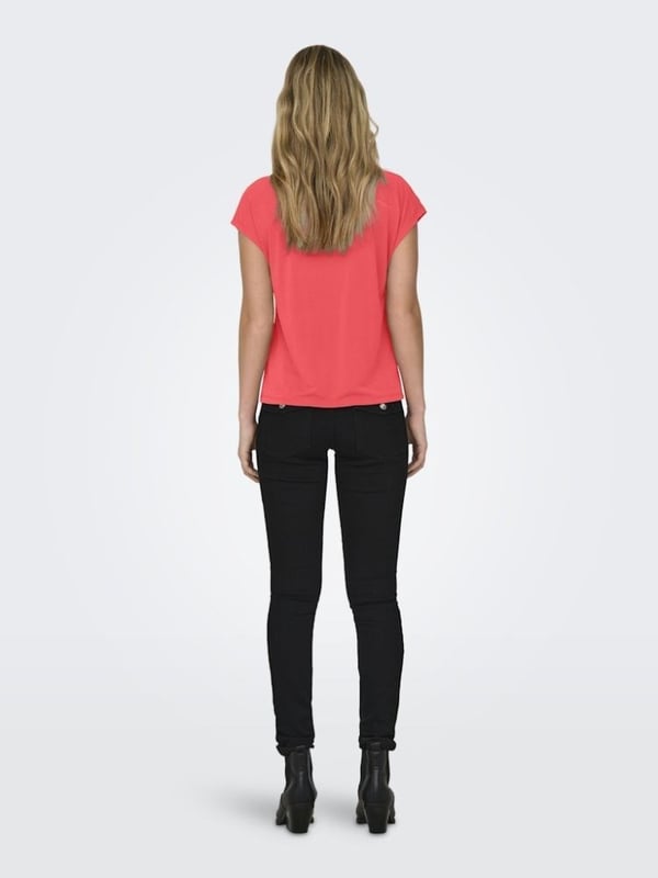 Only ONLFREE LIFE S/S MODAL STITCH TOP JRS Mercan Kadın T-Shirt