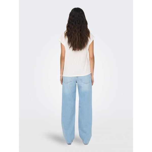 Only ONLFREE LIFE S/S MODAL STITCH TOP JRS Beyaz Kadın T-Shirt