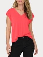 Only ONLFREE LIFE S/S MODAL STITCH TOP JRS Mercan Kadın T-Shirt