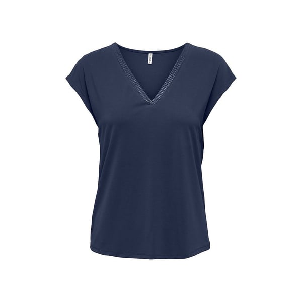 Only ONLFREE LIFE S/S MODAL STITCH TOP JRS Lacivert Kadın T-Shirt