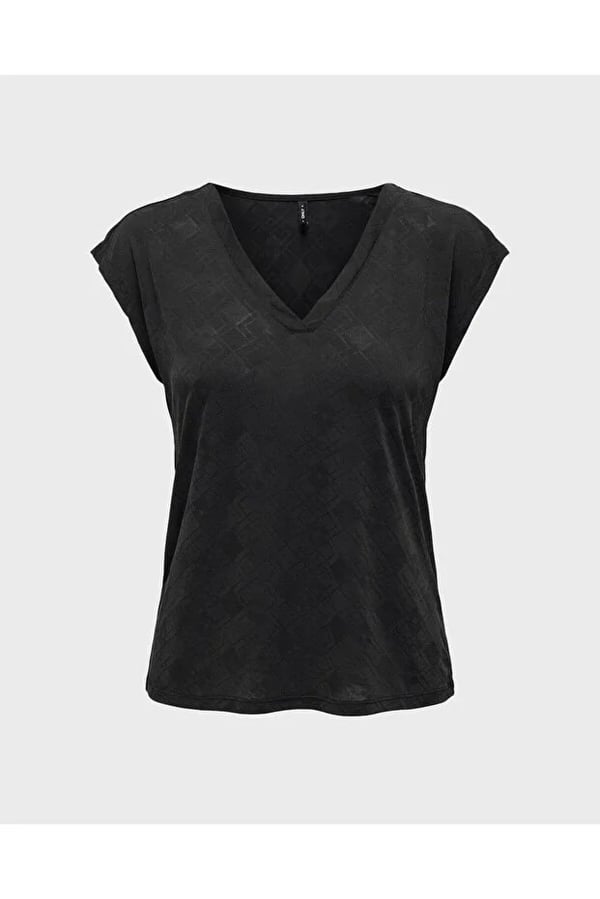 Only ONLFREE LIFE STRUC. S/S MODALTOP JRS Siyah Kadın T-Shirt