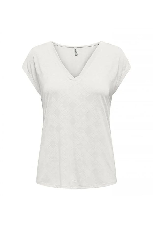 Only ONLFREE LIFE STRUC. S/S MODALTOP JRS Beyaz Kadın T-Shirt