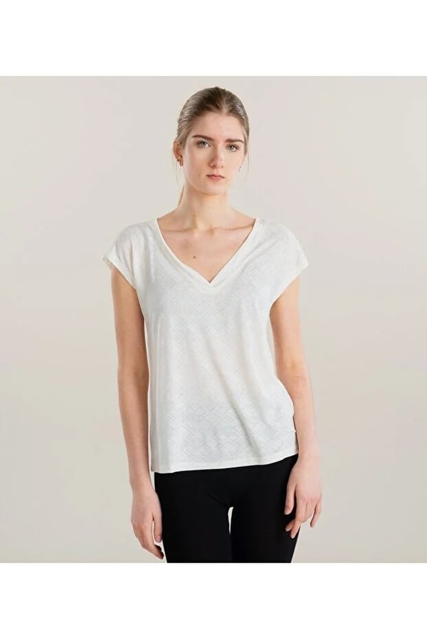 Only ONLFREE LIFE STRUC. S/S MODALTOP JRS Beyaz Kadın T-Shirt