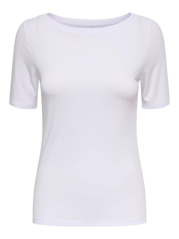 Only ONLFREE S/S BOATNECK TOP JRS Beyaz Kadın T-Shirt