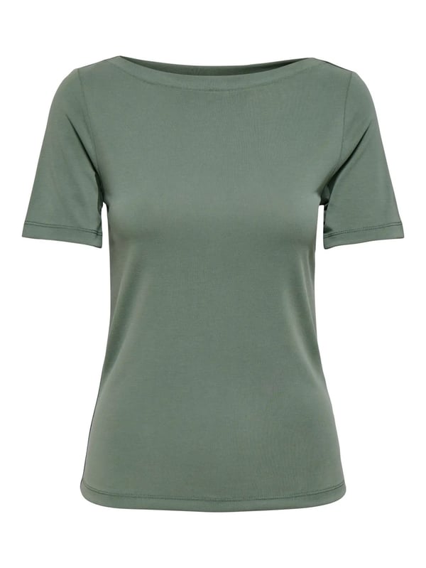 Only ONLFREE S/S BOATNECK TOP JRS Yeşil Kadın T-Shirt