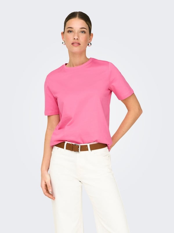 Only ONLFREJA S/S LUXE TOP CC JRS NOOS Pembe Kadın Pantolon