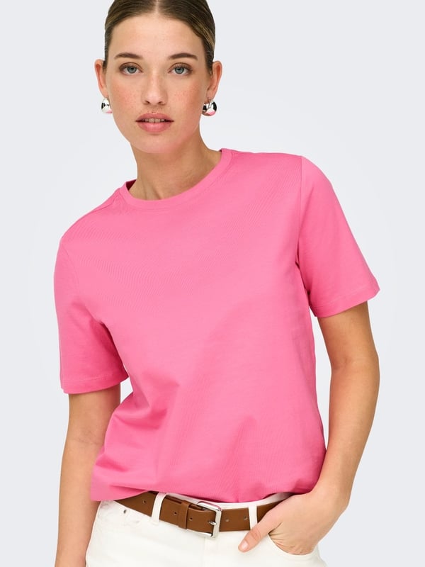 Only ONLFREJA S/S LUXE TOP CC JRS NOOS Pembe Kadın Pantolon
