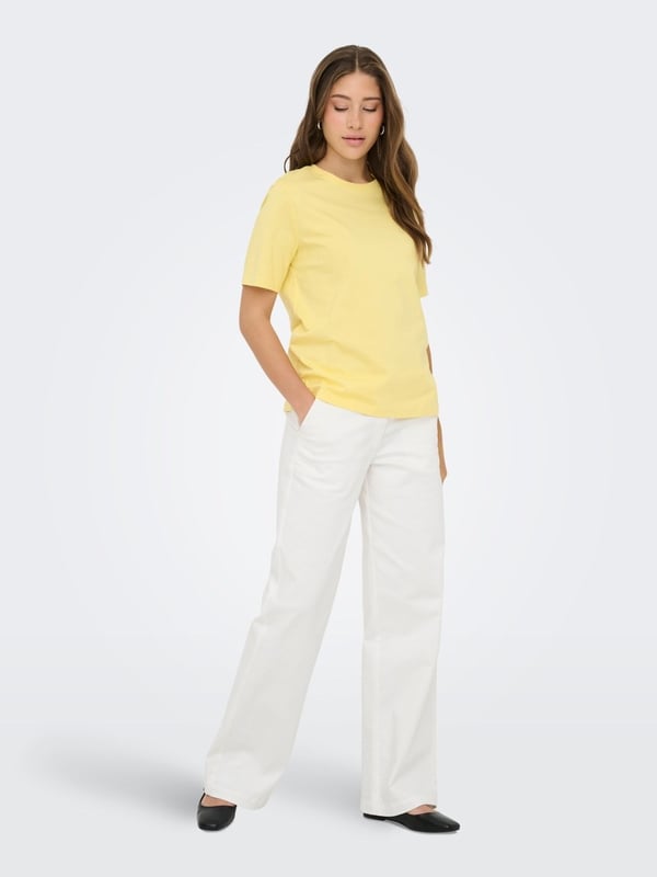 Only ONLFREJA S/S LUXE TOP CC JRS NOOS Sarı Kadın Pantolon