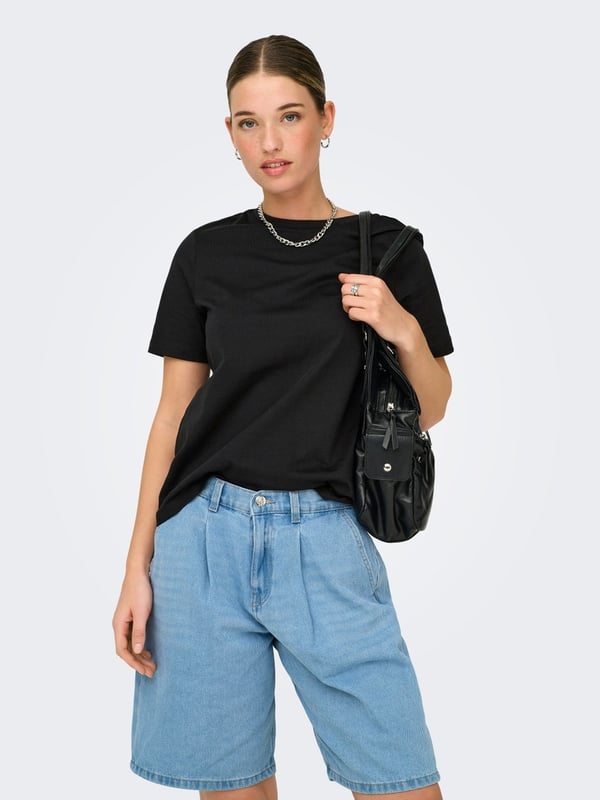 Only ONLFREJA S/S LUXE TOP CC JRS NOOS Siyah Kadın Pantolon