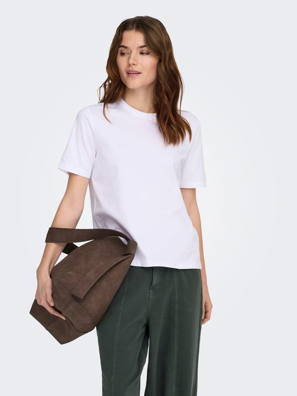 Only ONLFREJA S/S LUXE TOP CC JRS NOOS Beyaz Kadın Pantolon