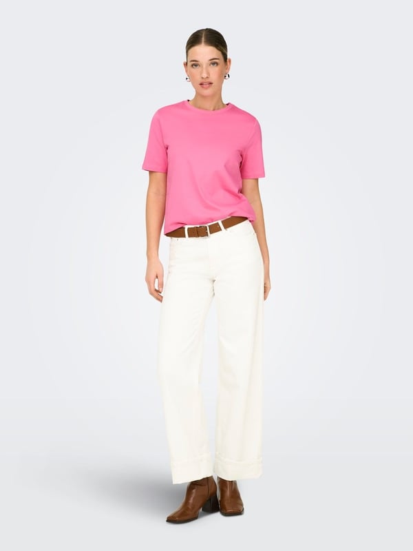 Only ONLFREJA S/S LUXE TOP CC JRS NOOS Pembe Kadın Pantolon