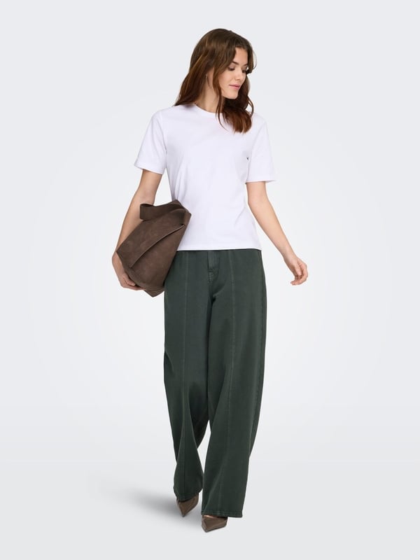 Only ONLFREJA S/S LUXE TOP CC JRS NOOS Beyaz Kadın Pantolon