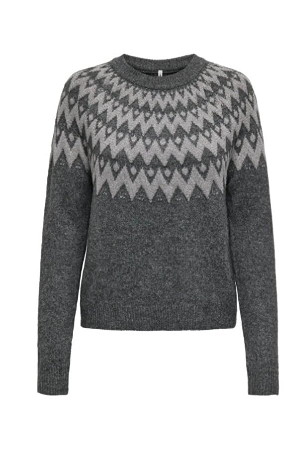 Only ONLFRY LS JQ GLITTER O-NECK CC KNT Antrasit Kadın Kazak