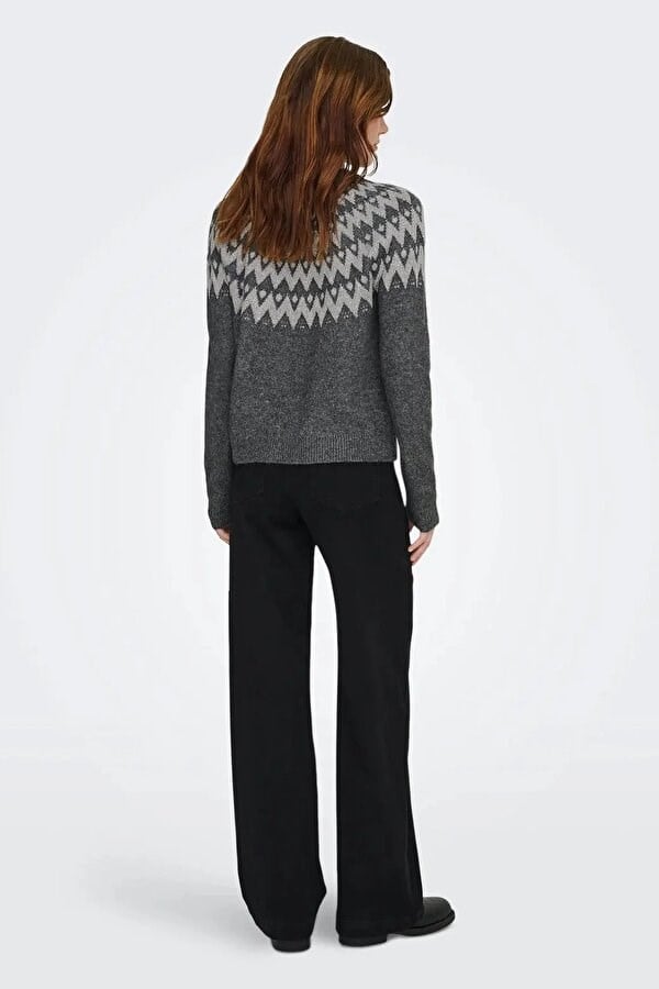 Only ONLFRY LS JQ GLITTER O-NECK CC KNT Antrasit Kadın Kazak