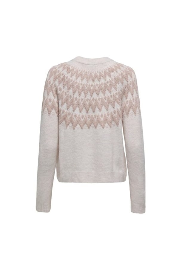 Only ONLFRY LS JQ GLITTER O-NECK CC KNT Bej Kadın Kazak