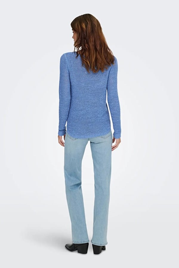 Only ONLGEENA XO L/S PULLOVER KNT NOOS Mavi Kadın Kazak