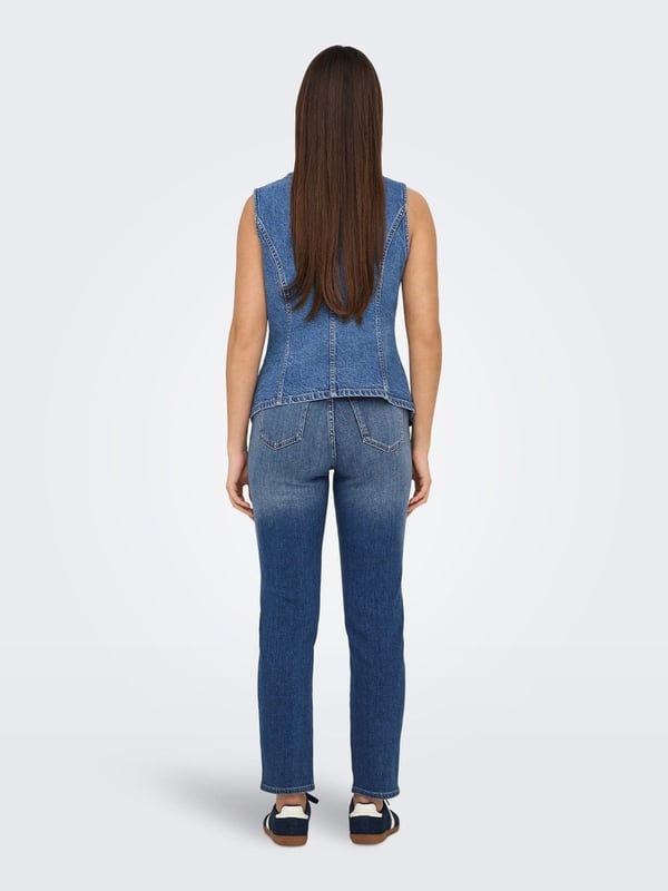 Only ONLGIULINA S/L BUTTON WAISTCOAT DNM Denim Kadın Yelek