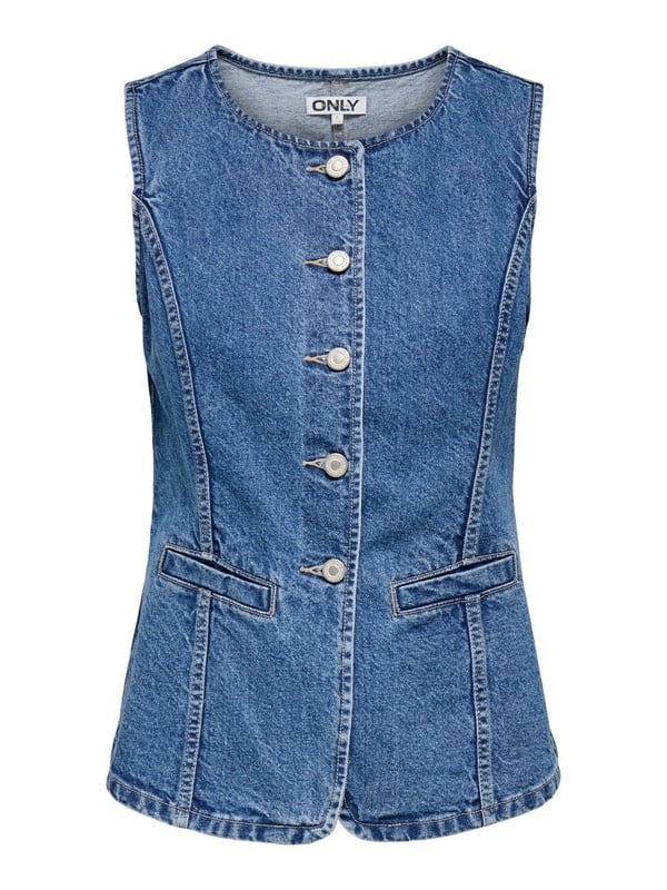 Only ONLGIULINA S/L BUTTON WAISTCOAT DNM Denim Kadın Yelek
