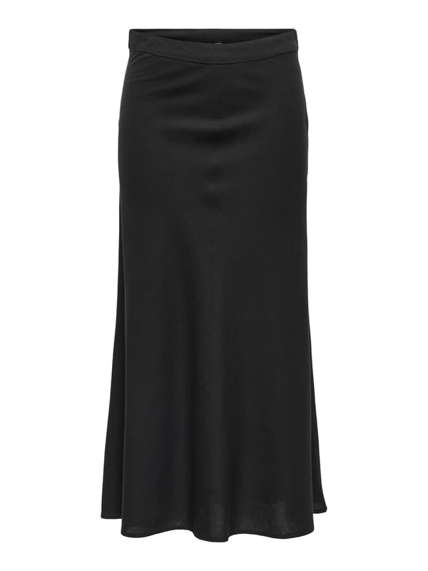 Only ONLGOA HW LINEN BL LONG SKIRT CC PNT Siyah Kadın Etek
