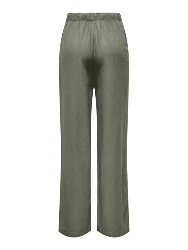Only ONLGOA MW LINEN BL PULL-UP PANT CC PNT Haki Kadın Pantolon