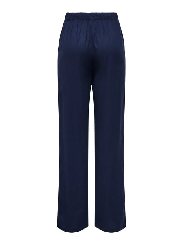 Only ONLGOA MW LINEN BL PULL-UP PANT CC PNT Lacivert Kadın Pantolon